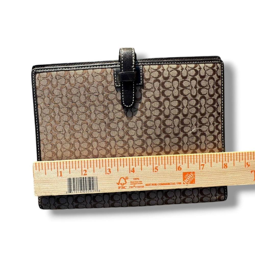 Y2k Coach Signature Canvas Agenda Planner Organizer Brown Mini C Leather Trim - Picture 7 of 7